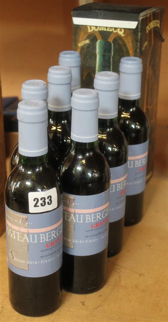7 half bottles of Red Graves, 4 bottles 1974 claret & 2 others(-)